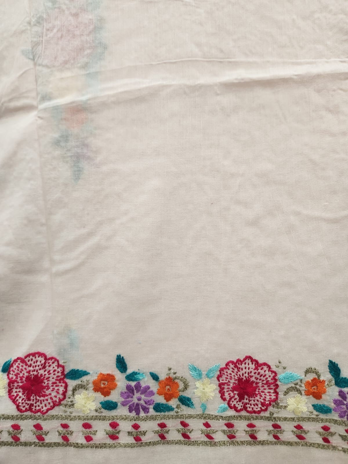 Branded lawn single thread hand embroidered shirt