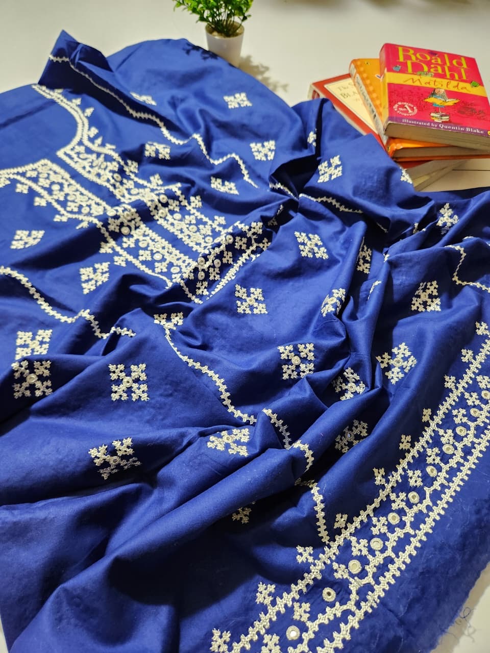Lawn sindhi hand embroidered shirt