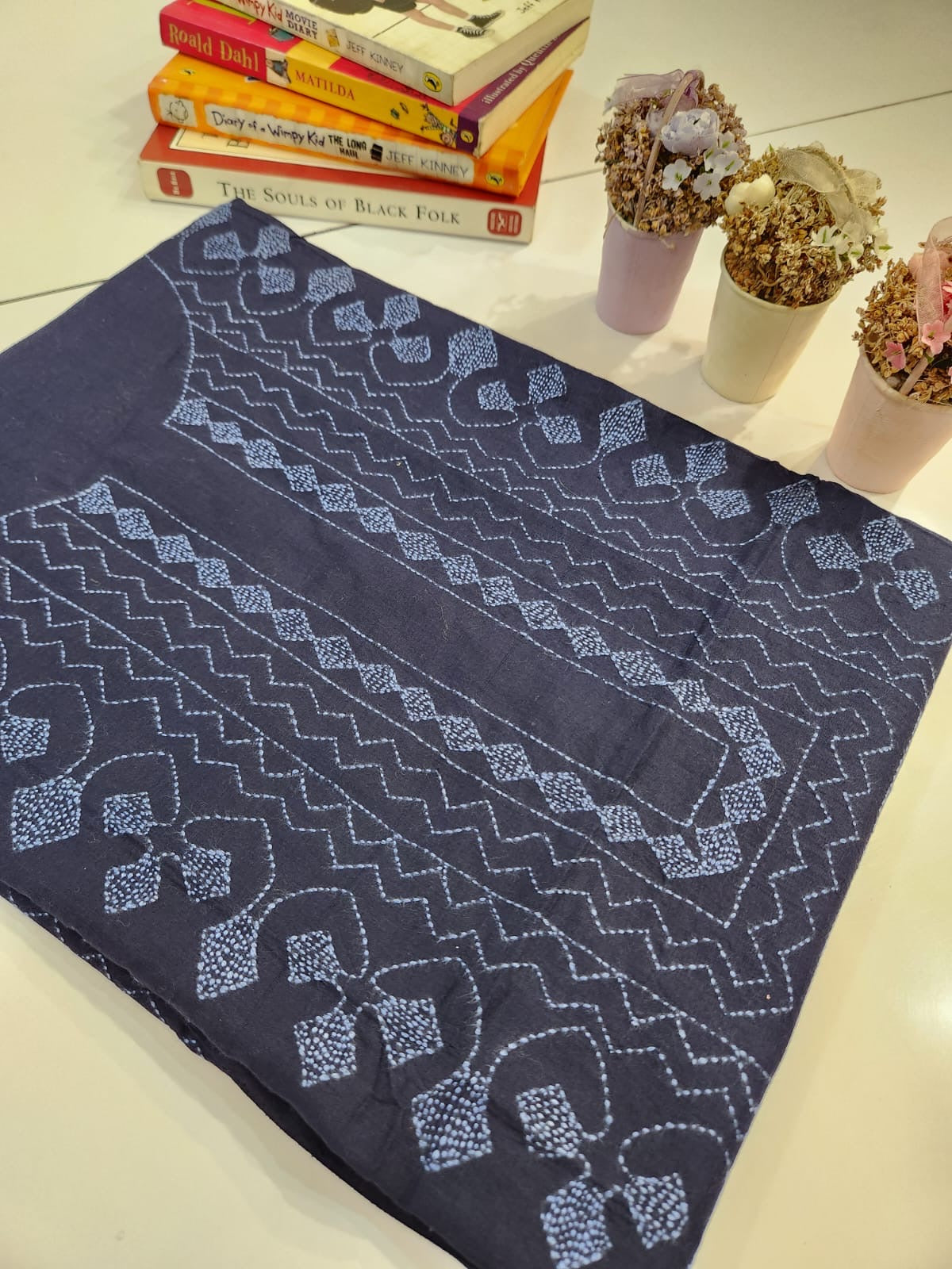 Kaccha tanka solid shade navy blue