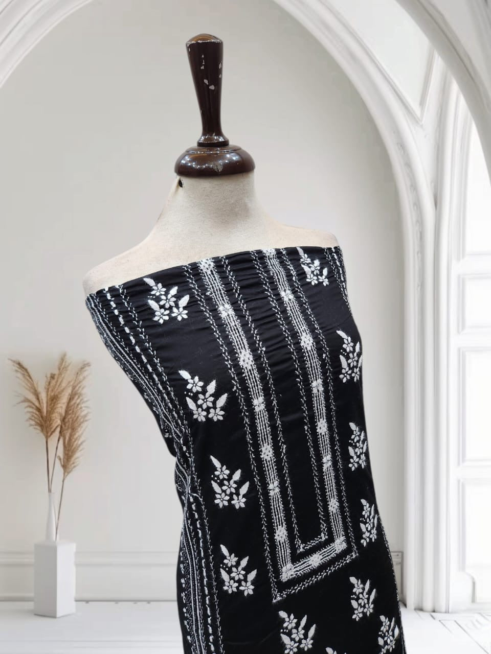 New arrival Tarkashi Lawn hand embroidered shirt Black