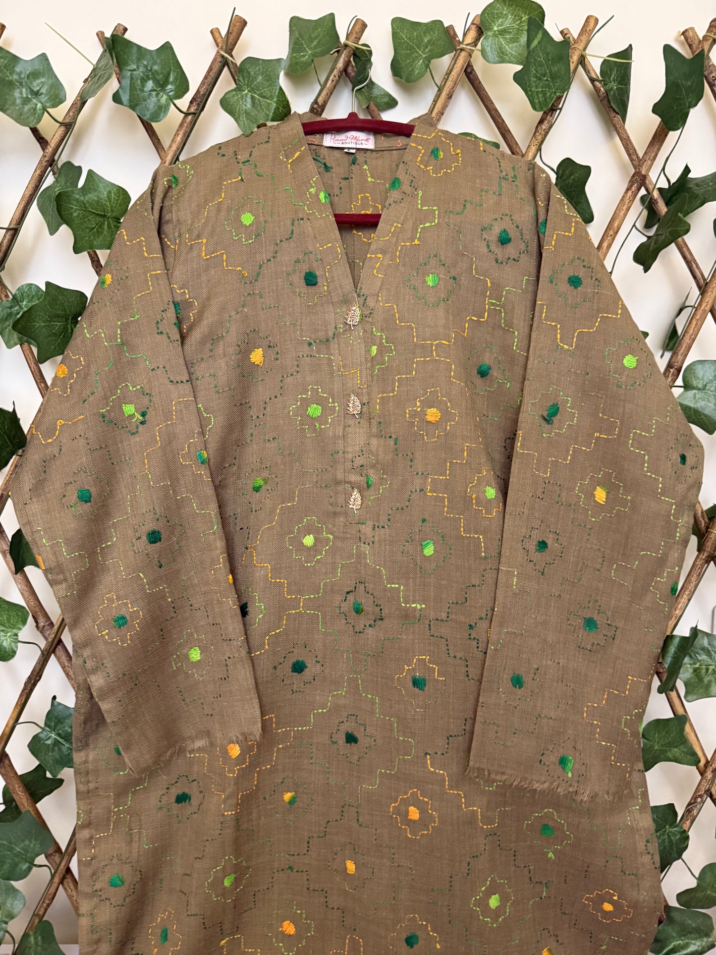 Pashmina kantha kurta size large