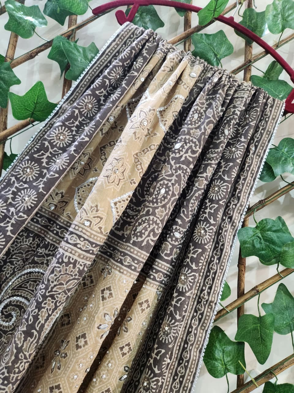 Lawn Natural Dyed Adda work long Dupatta