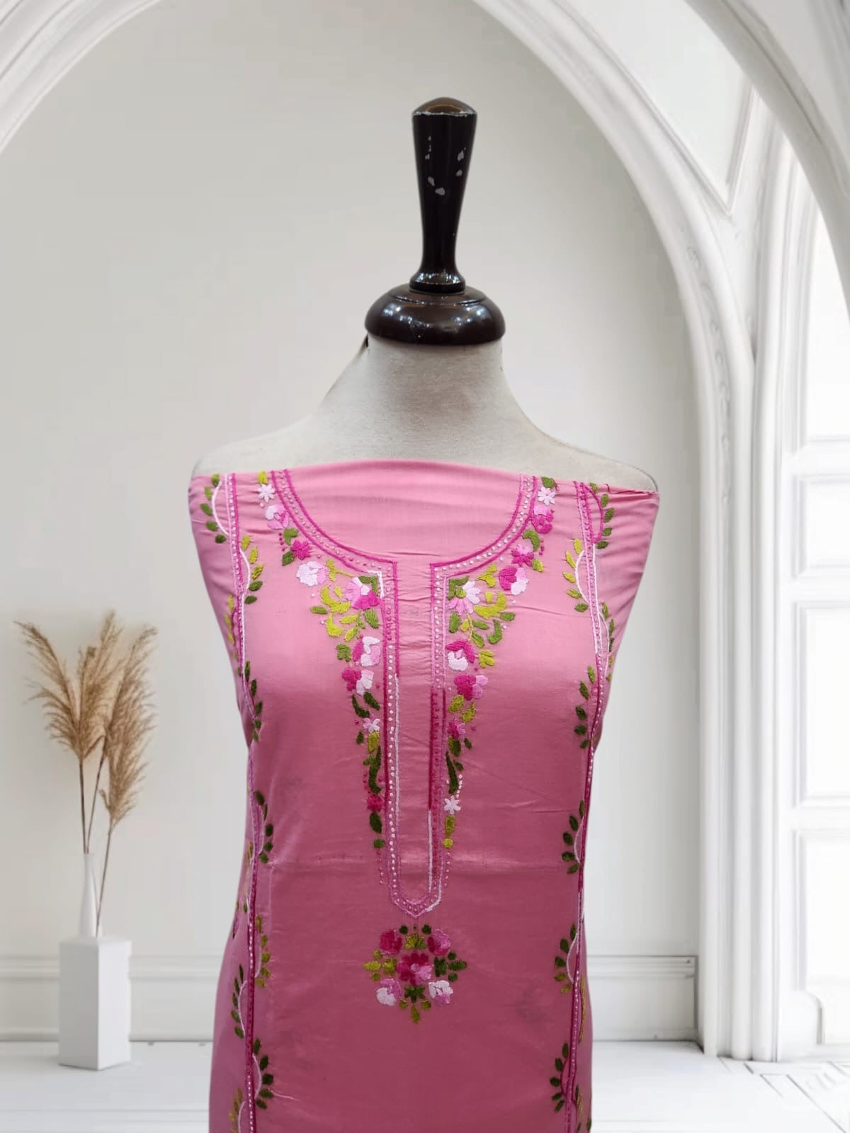 Most demanding shade and design lawn hand embroidered shirt