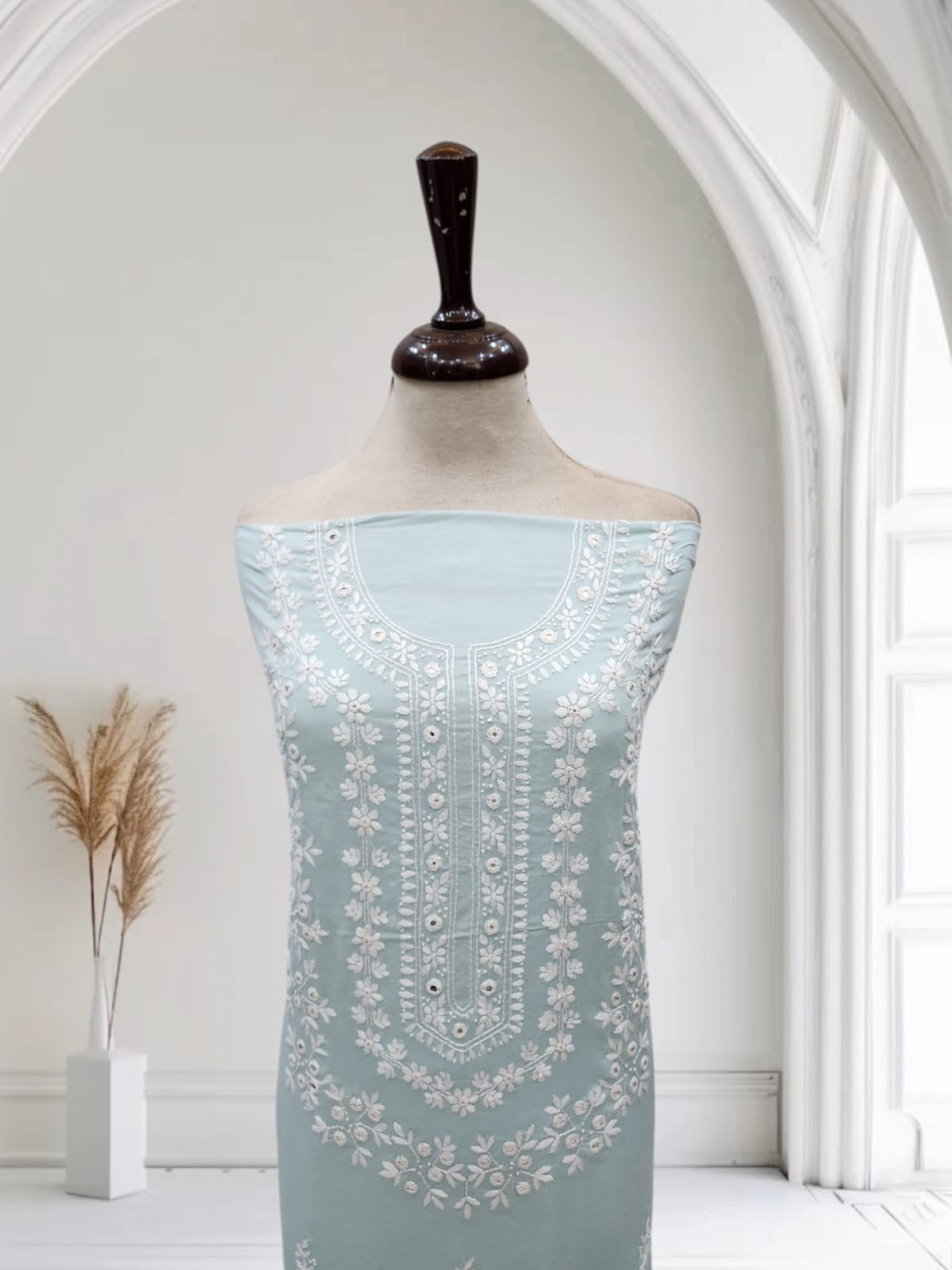 Budget friendly lawn hand embroidered shirt
