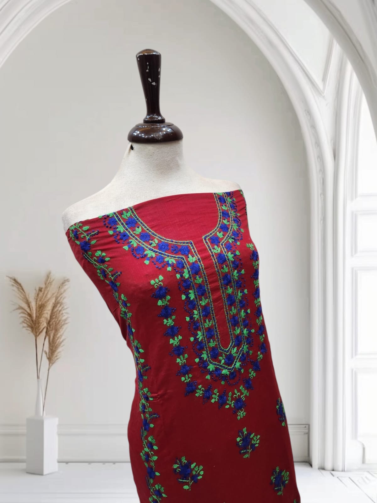 Heavy embroidered sleeves lawn hand embroidered shirt
