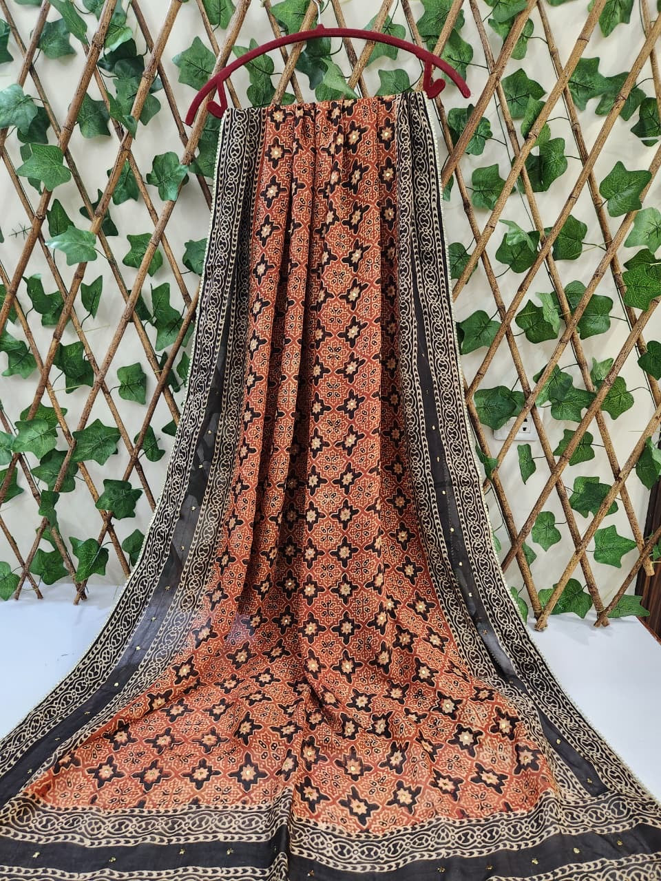 Natural dyed mukesh silk long dupatta