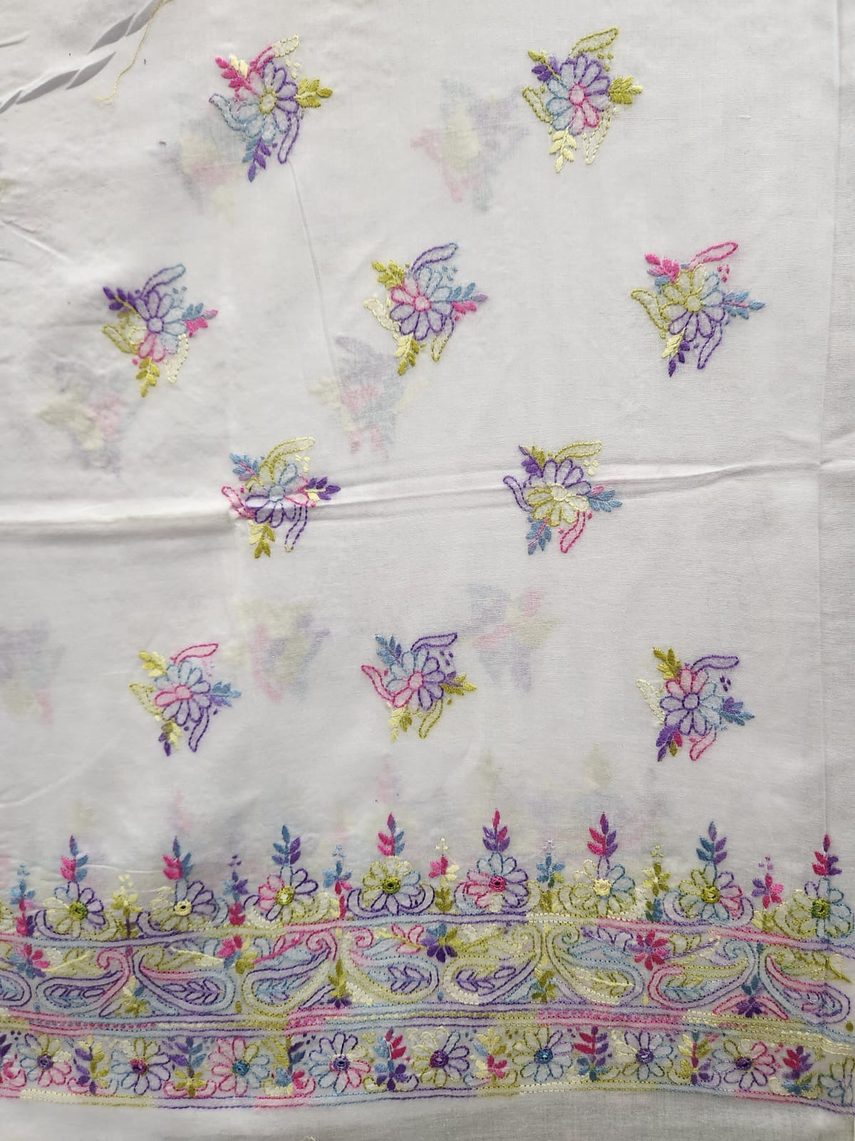 Lawn hand embroidered shedow work Shirt