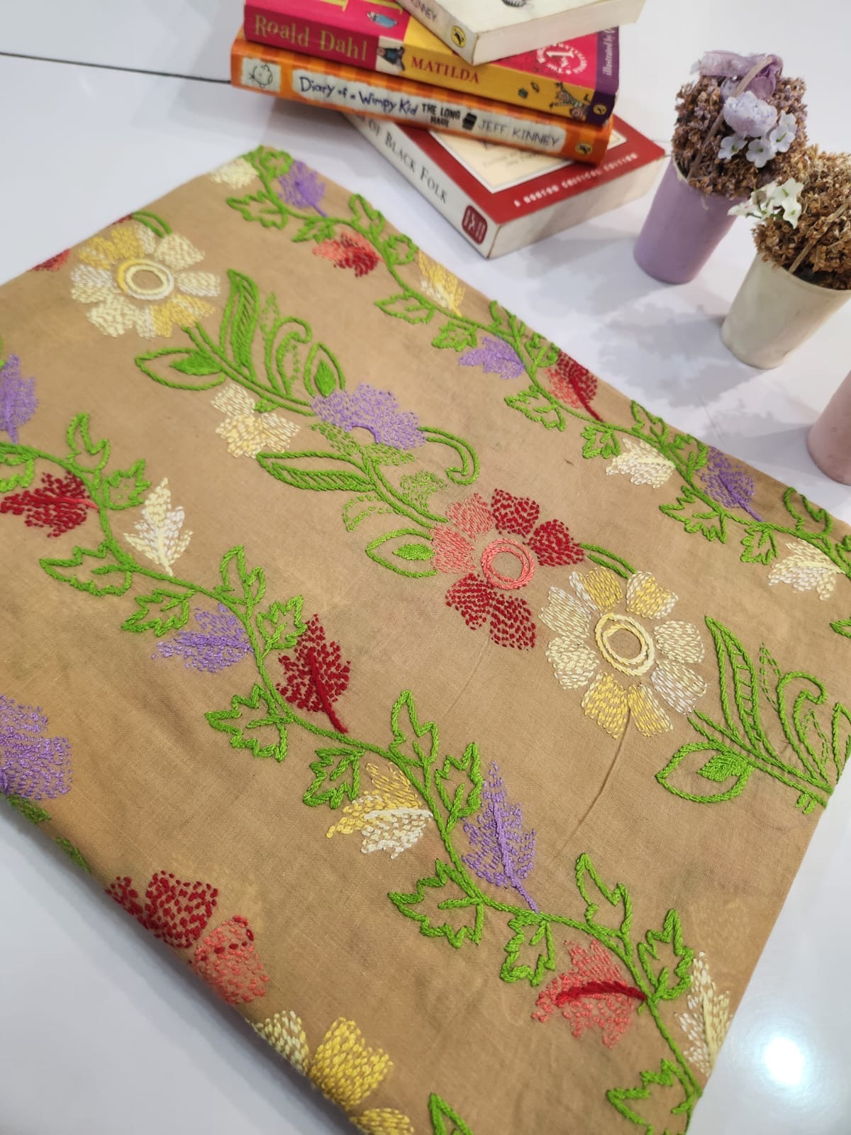 Kashmiri jaal hand embroidered lawn shirt