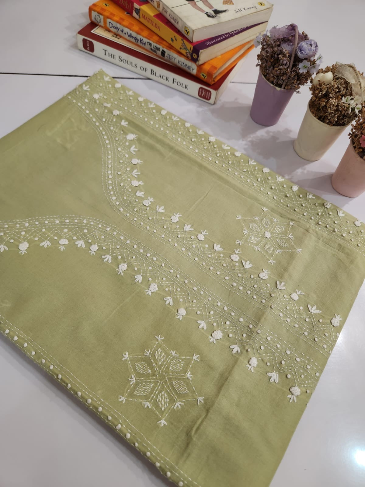 Kanthakari with bor lawn hand embroidered shirt