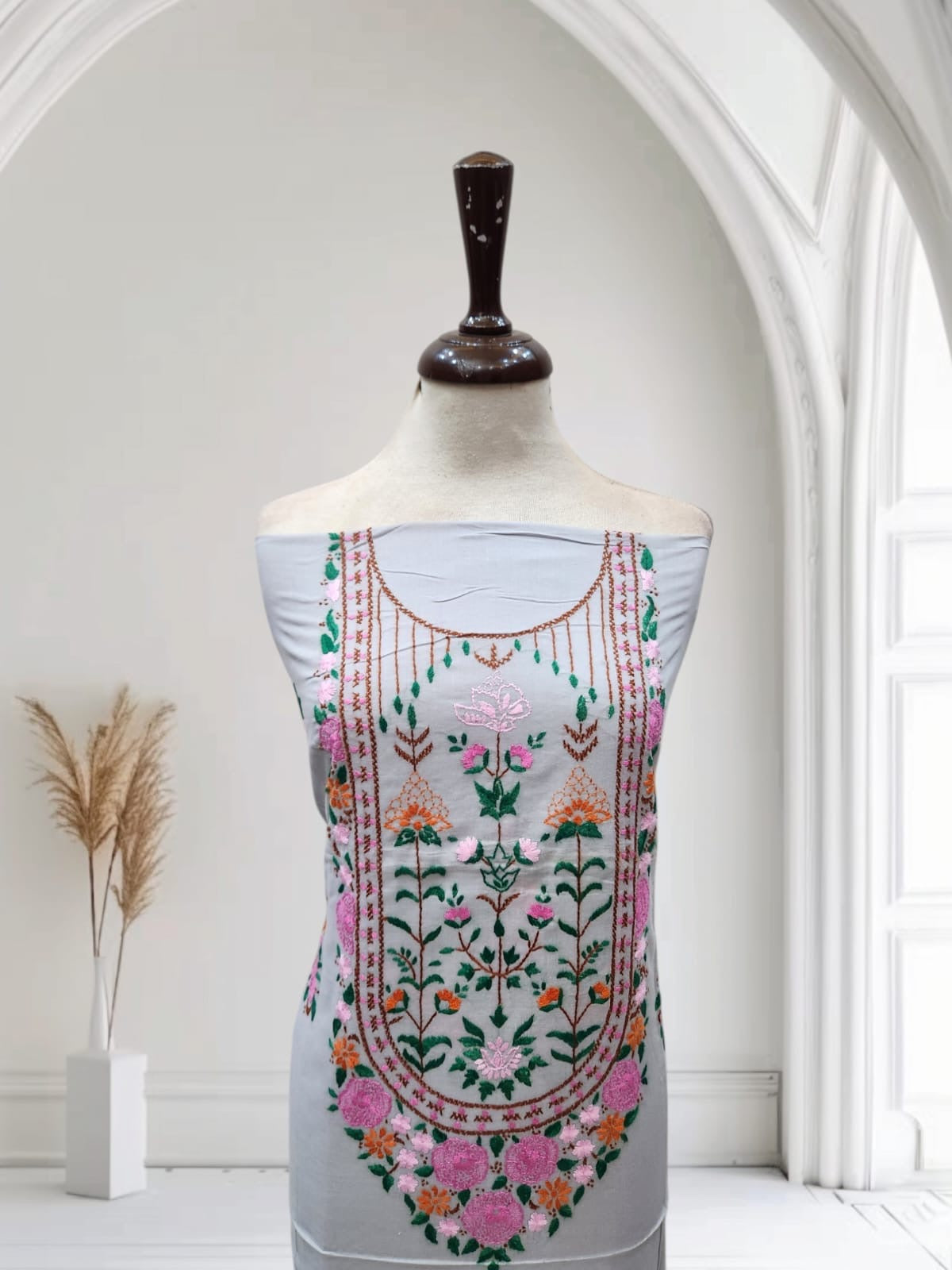 Premium quality lawn hand embroidered shirt