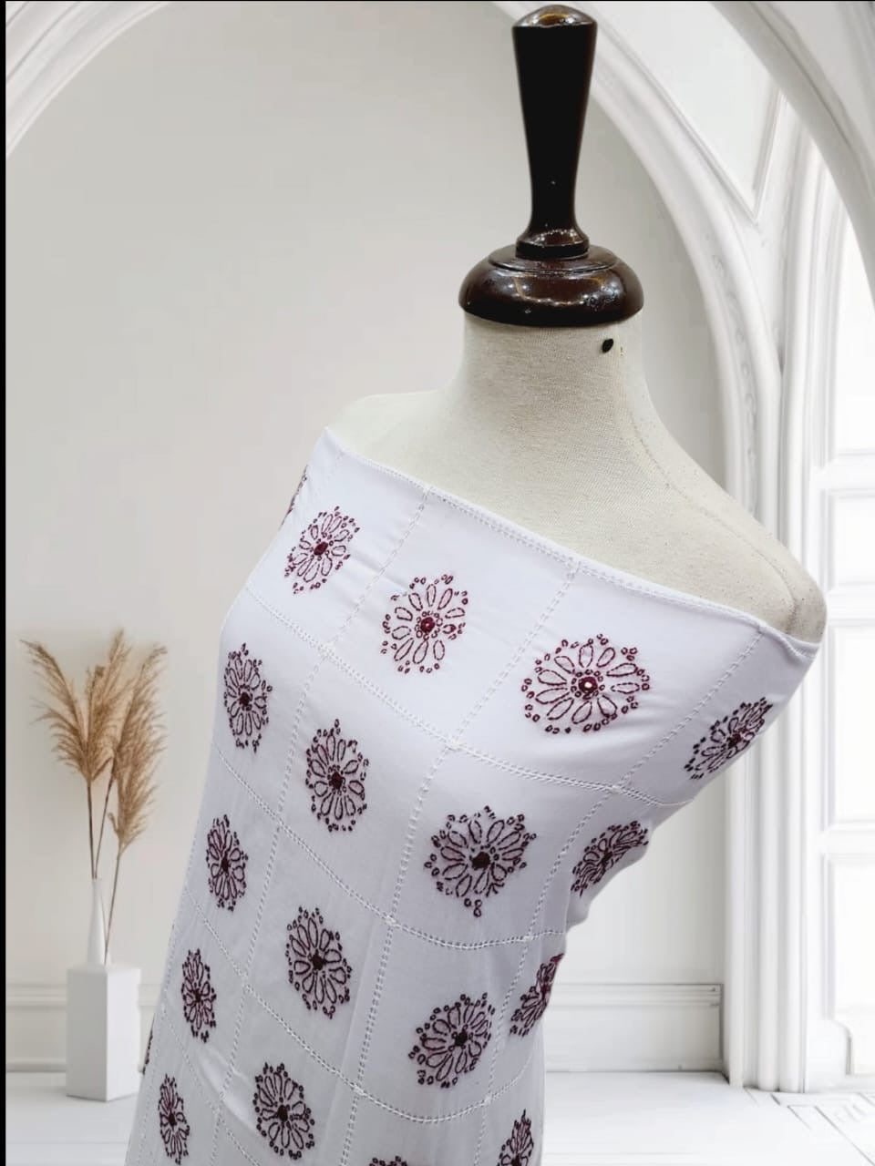 White Tarkashi box shedow shirt