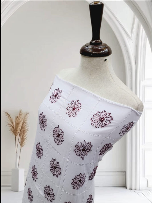 White Tarkashi box shedow shirt