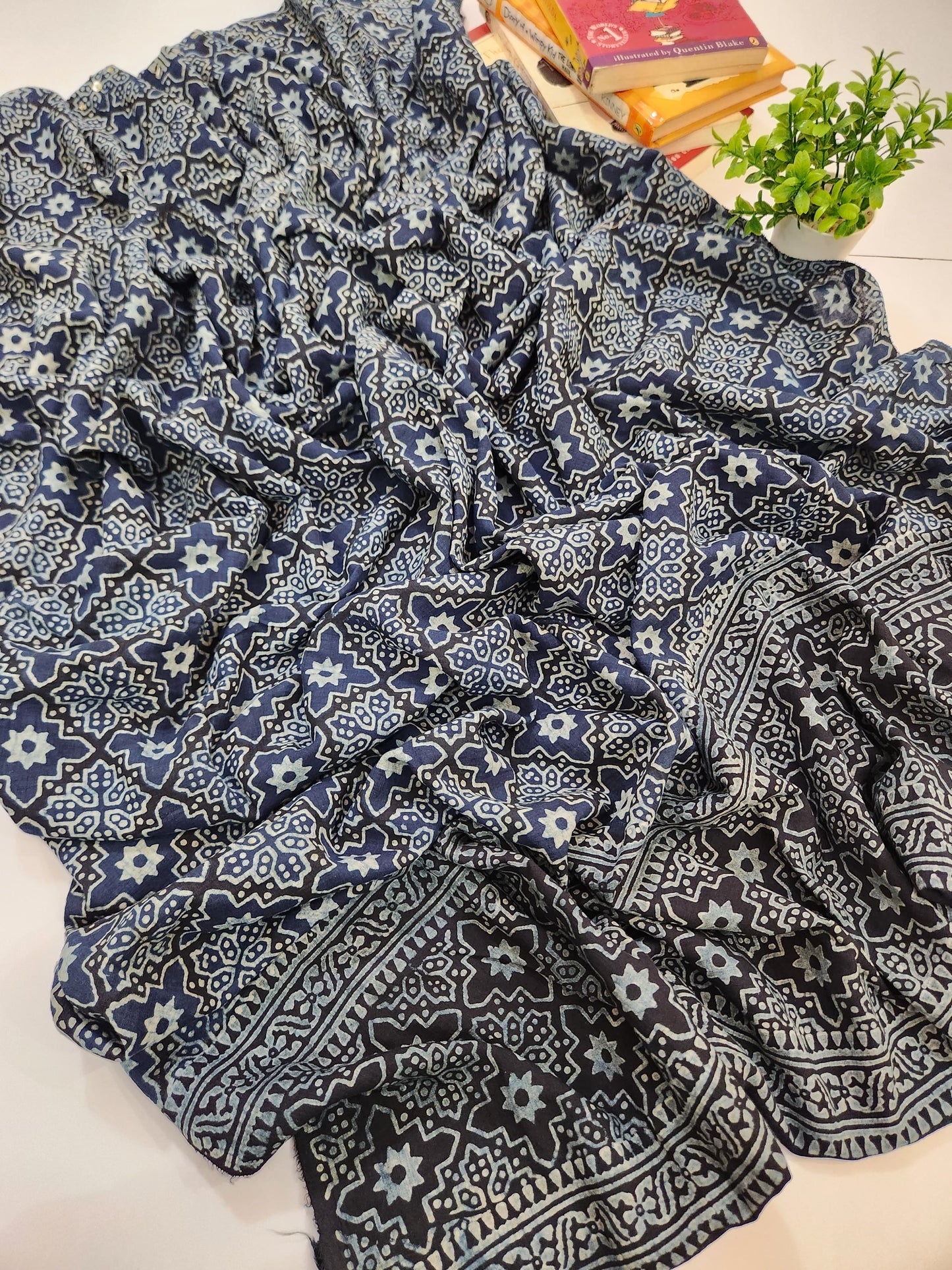 Lawn Natural dyed Shirt with Adda work