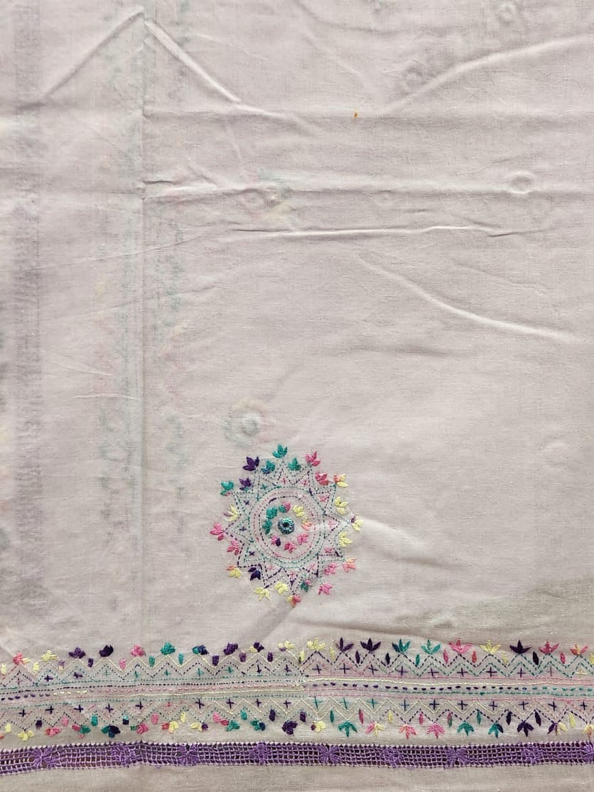 Premium tarkashi kanthakari lawn hand embroidered shirt