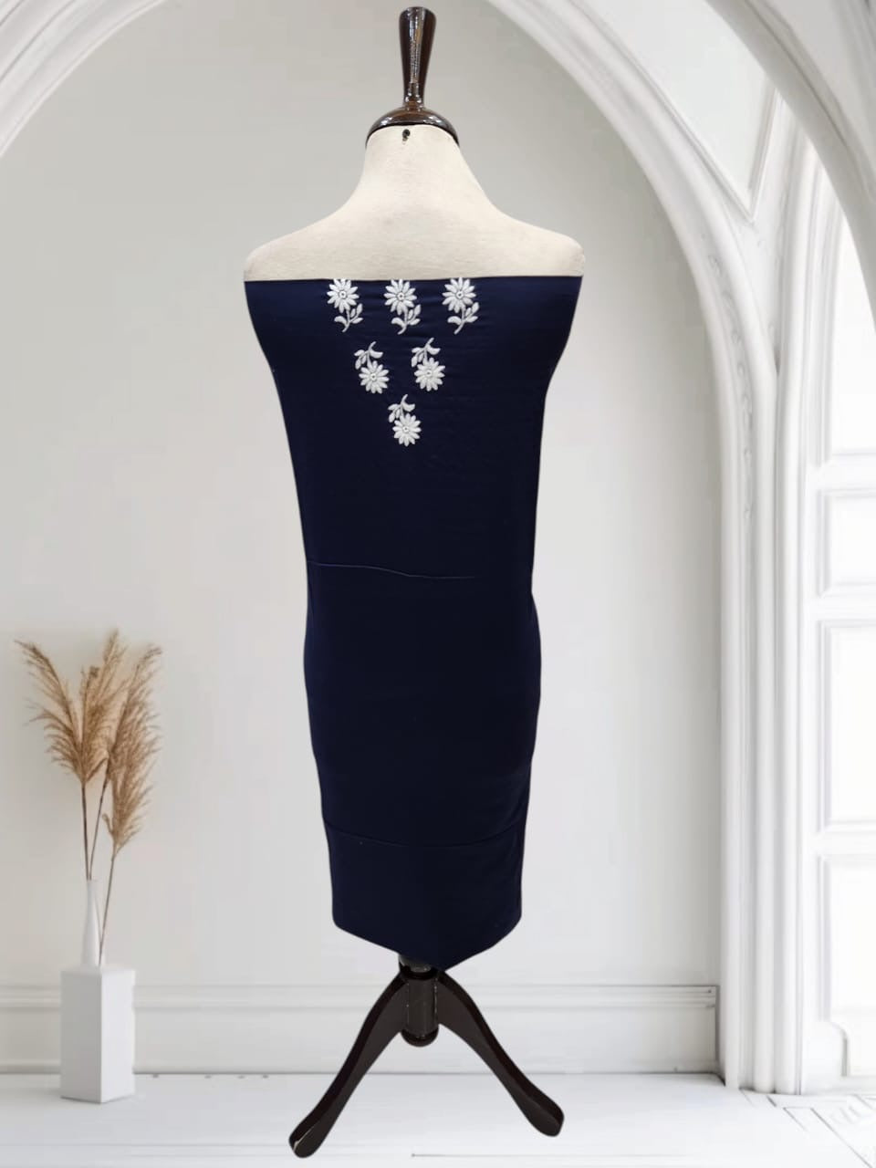 Navy Blue tarkashi lawn hand embroidered shirt