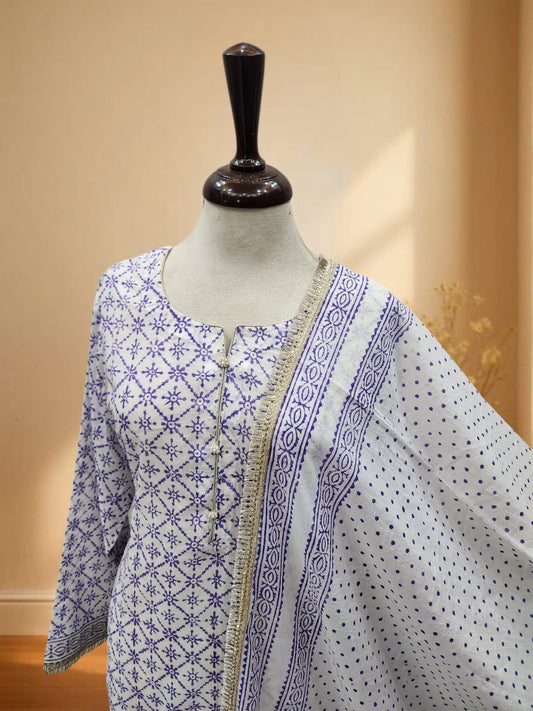 Stitched Block Print Large size lawn 2pc