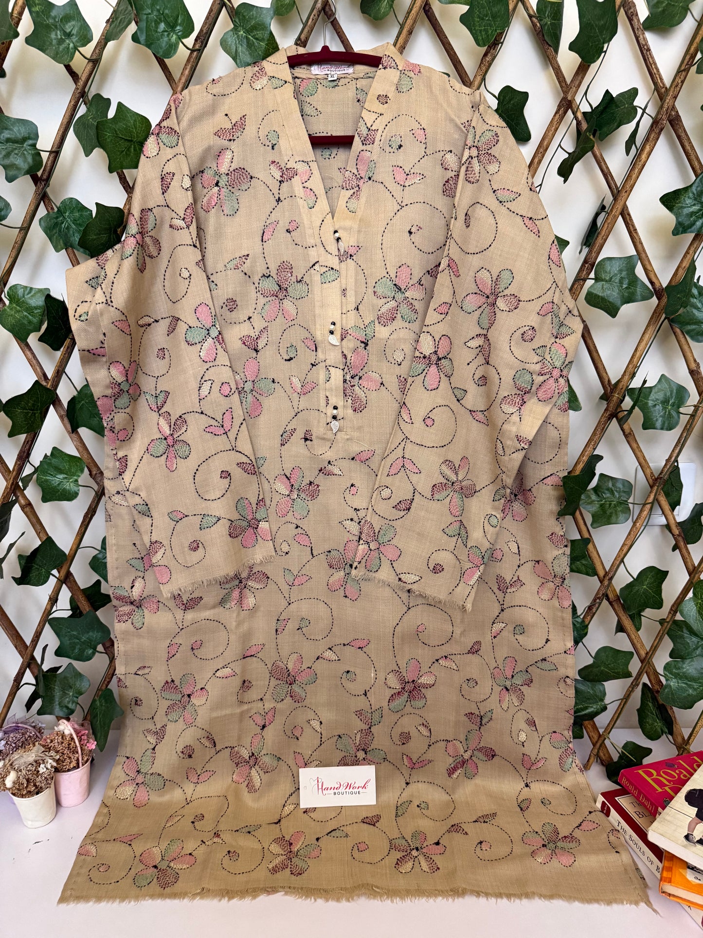 Pashmina kantha kurta size x-large