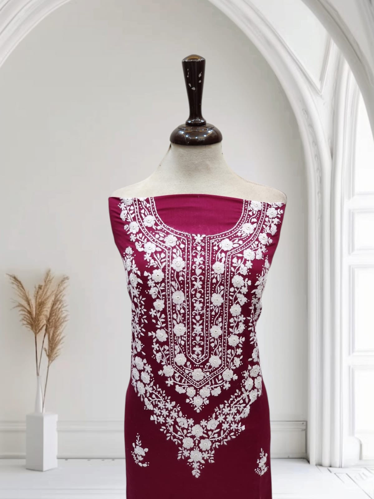 Exclusive lawn hand embroidered shirt