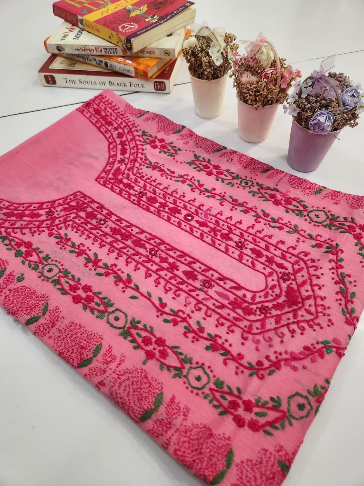 Kanthakari lawn hand embroidered shirt