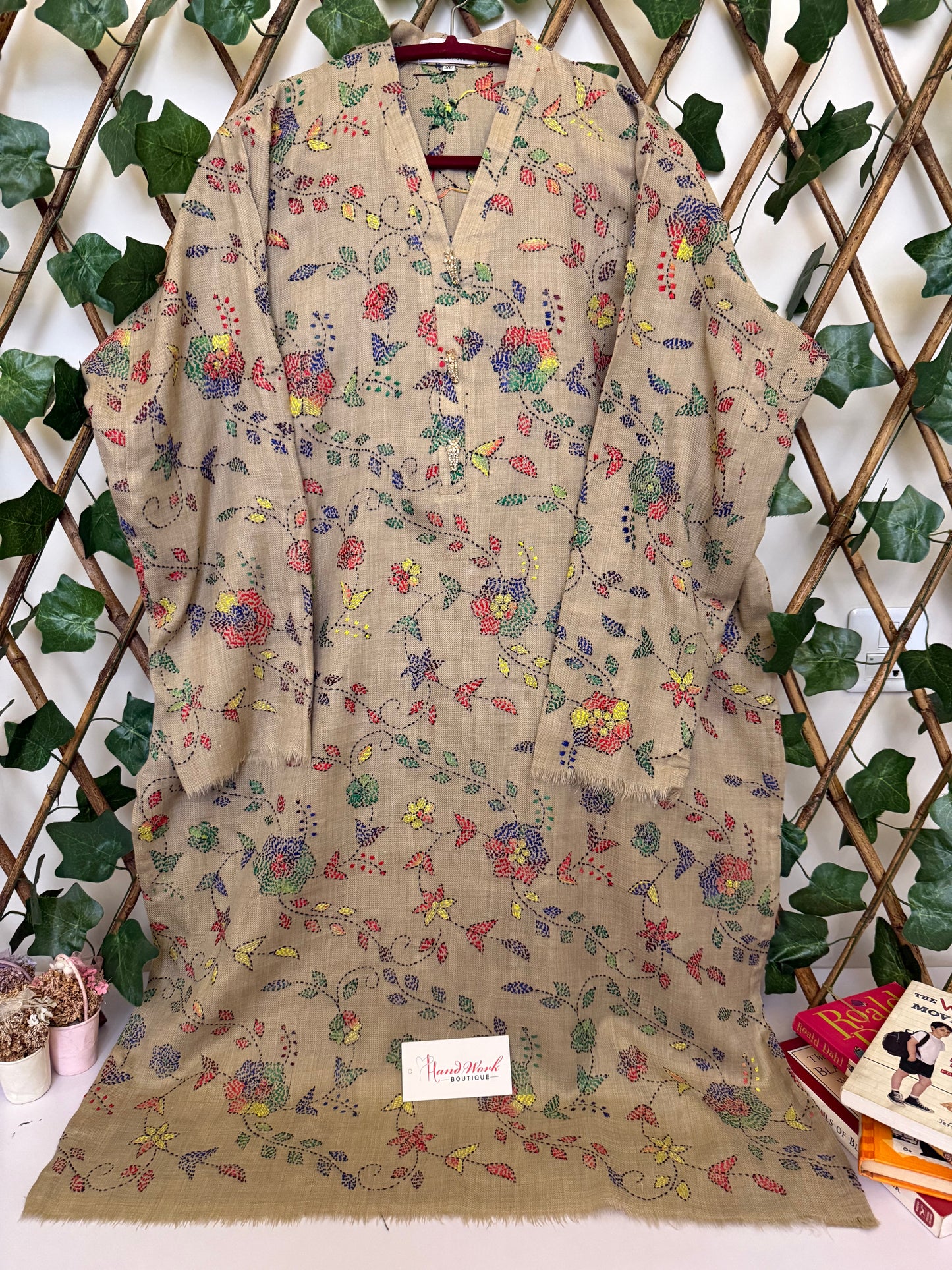 Pashmina kantha kurta size X-Large