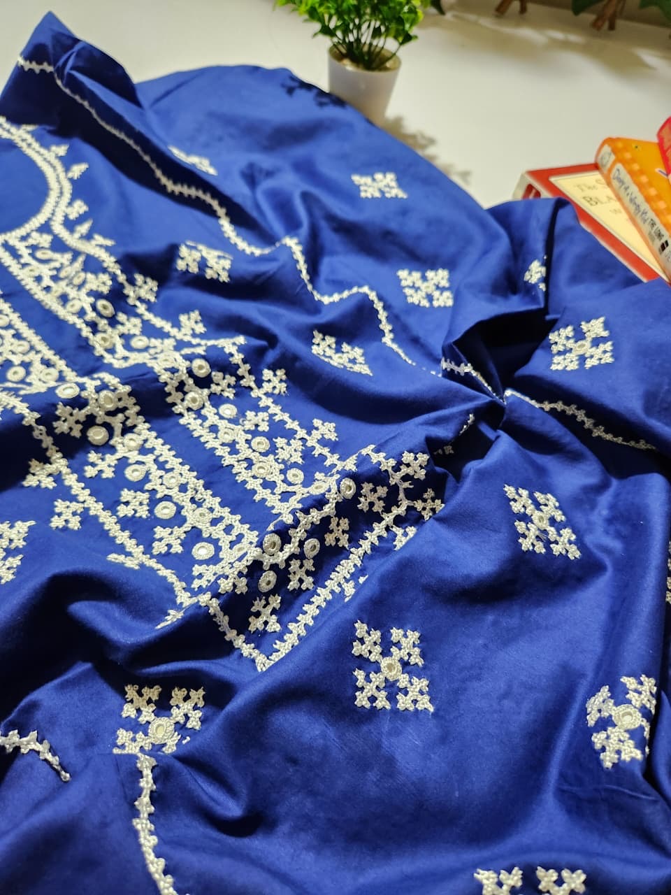 Lawn sindhi hand embroidered shirt