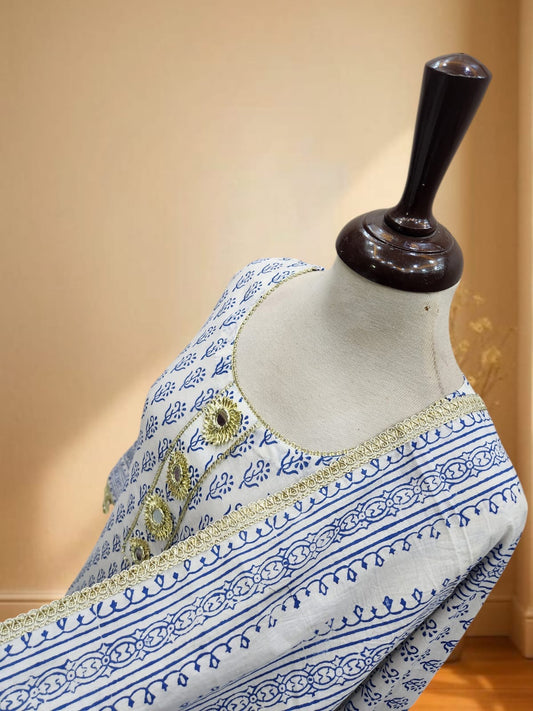 Stitched Large size Block print lawn 2pc