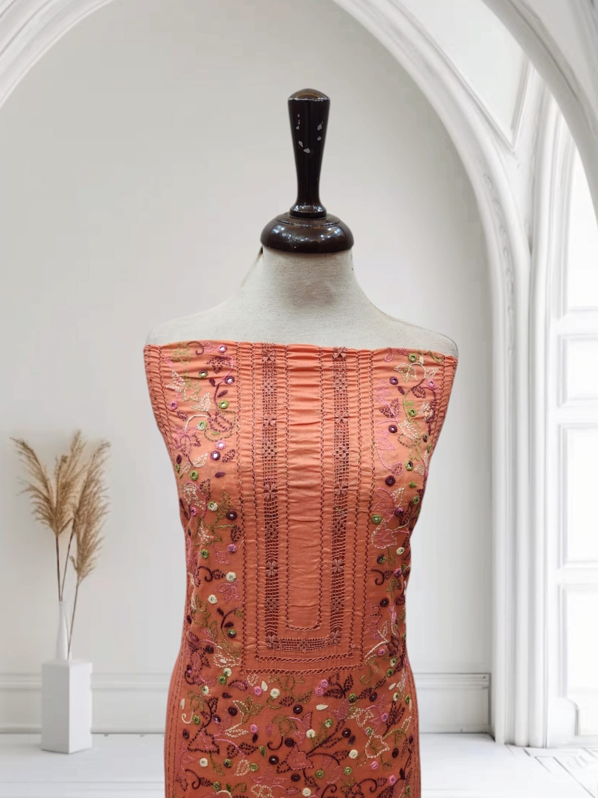 Tarkashi lawn hand embroidered shirt