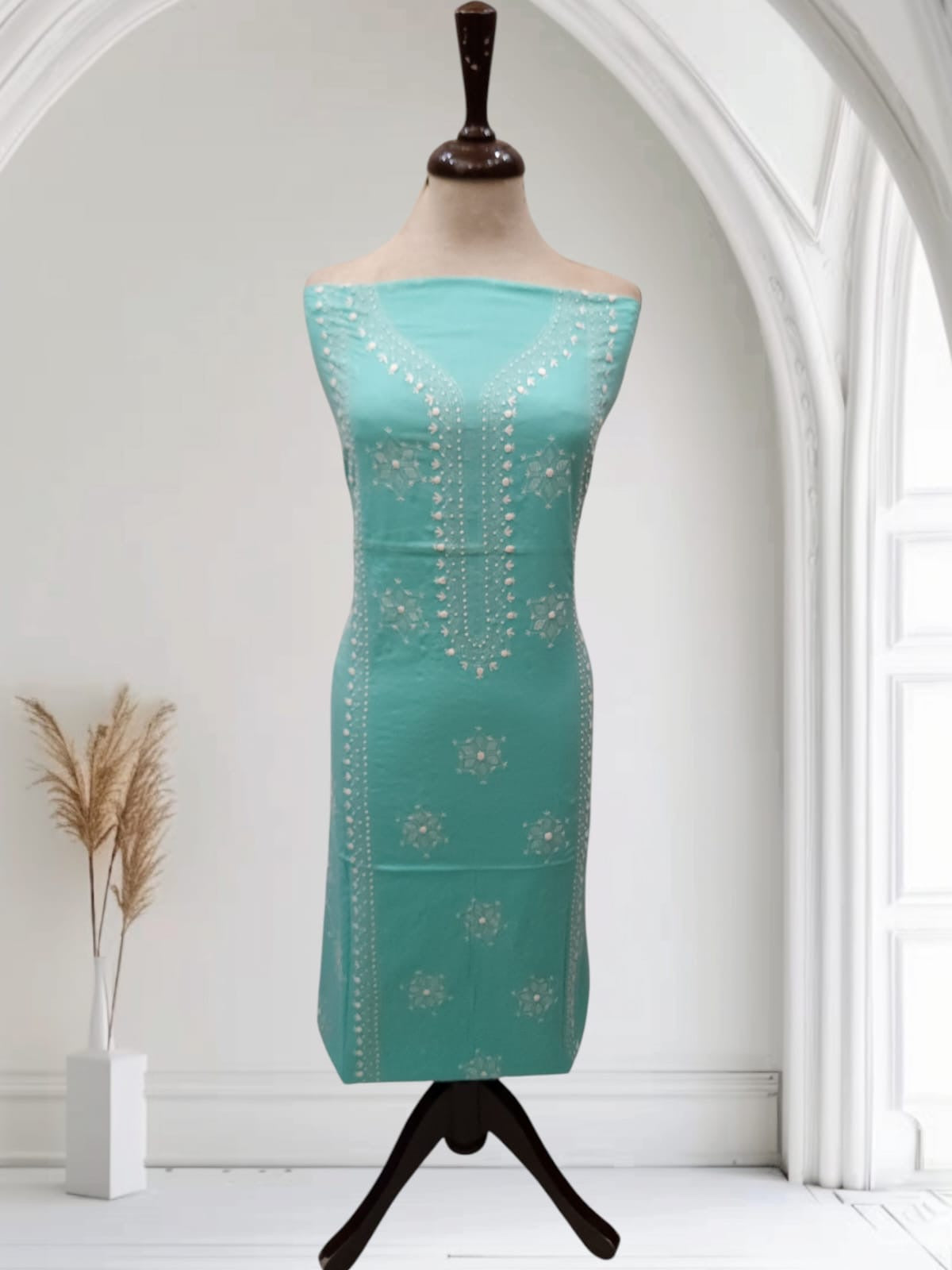 Kanthakari with bor lawn hand embroidered shirt