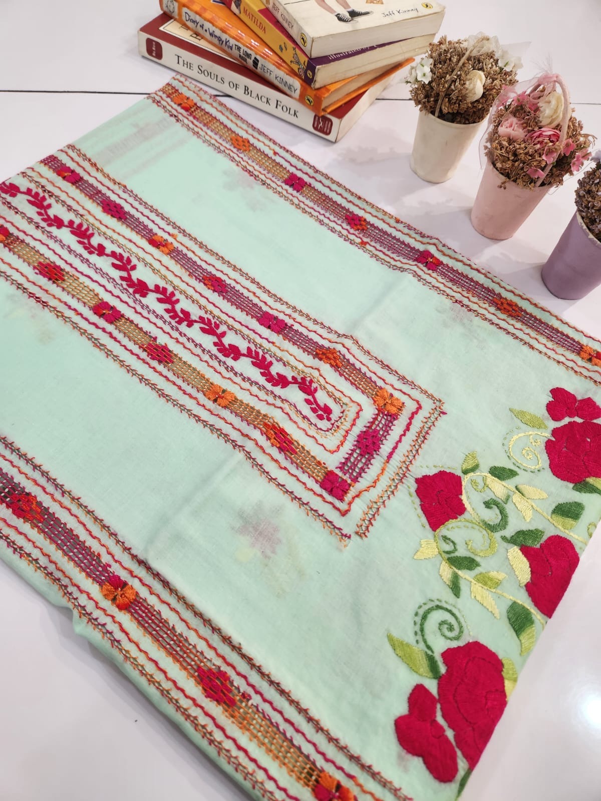Tarkashi lawn hand embroidered shirt