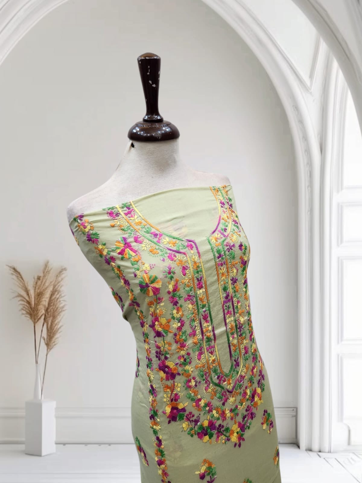 Lawn hand embroidered shirt
