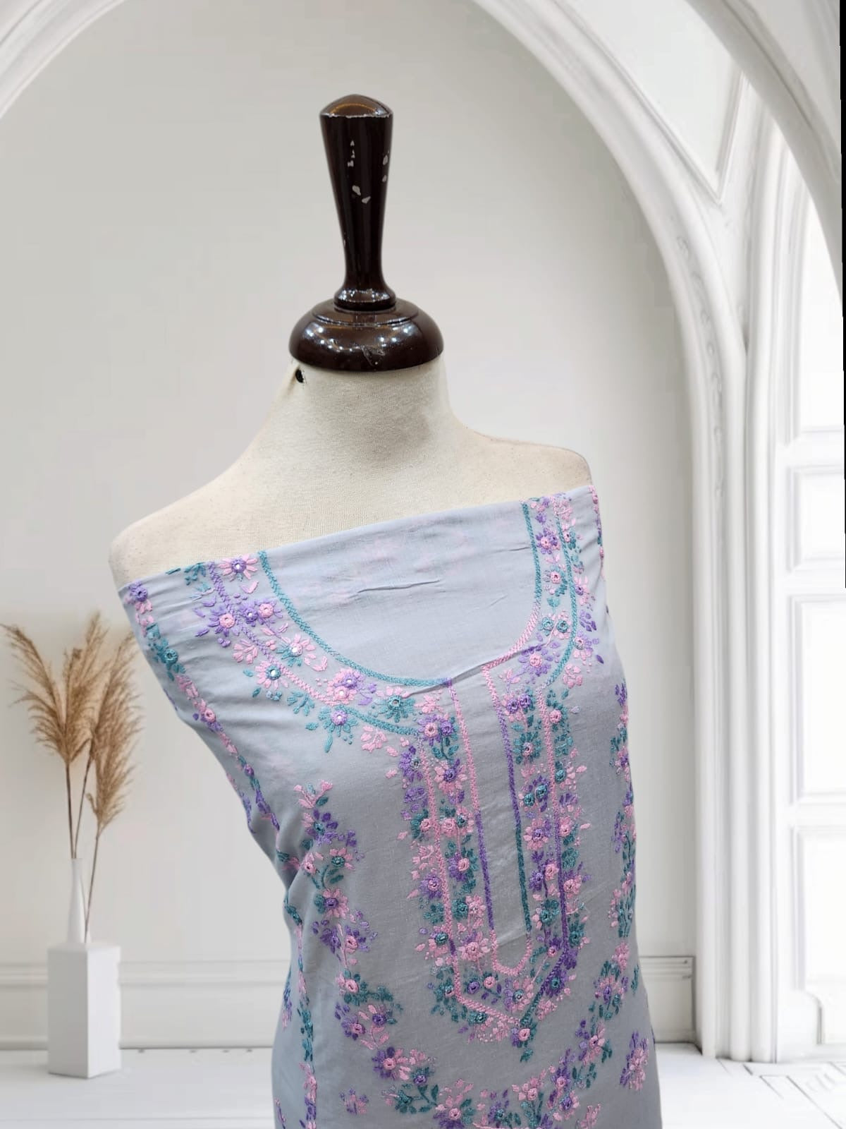 Budget friendly hand embroidered lawn shirt
