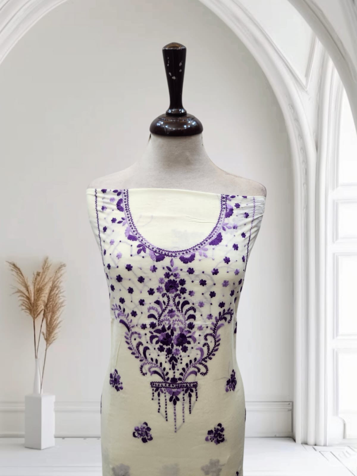 Lawn hand embroidered shirt
