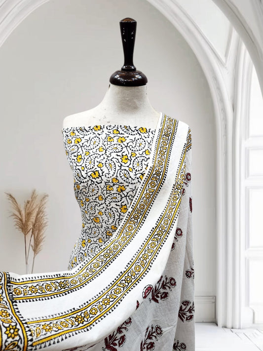 Block print news Combination yellow with red