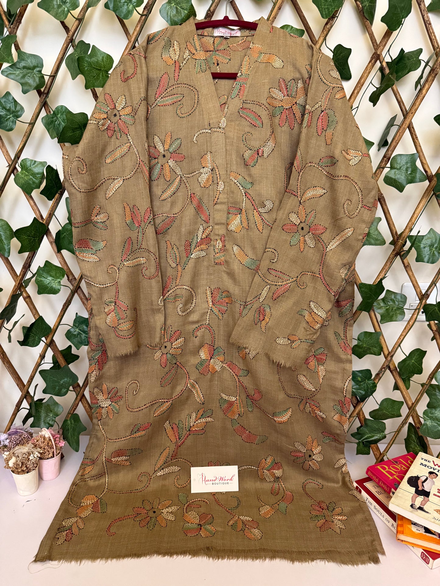 Pashmina kantha kurta size large