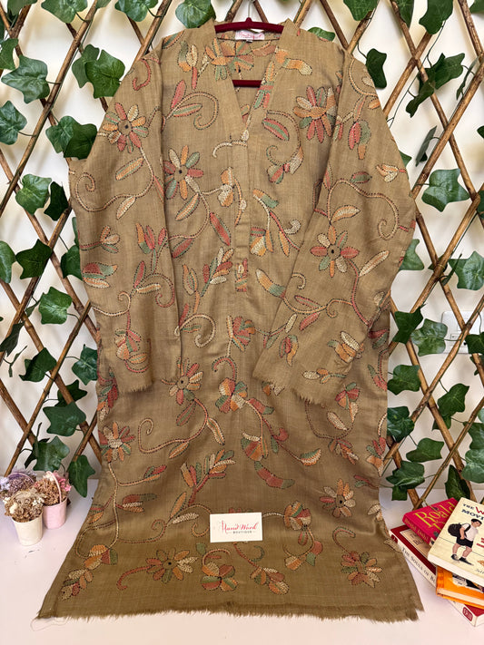 Pashmina kantha kurta size large