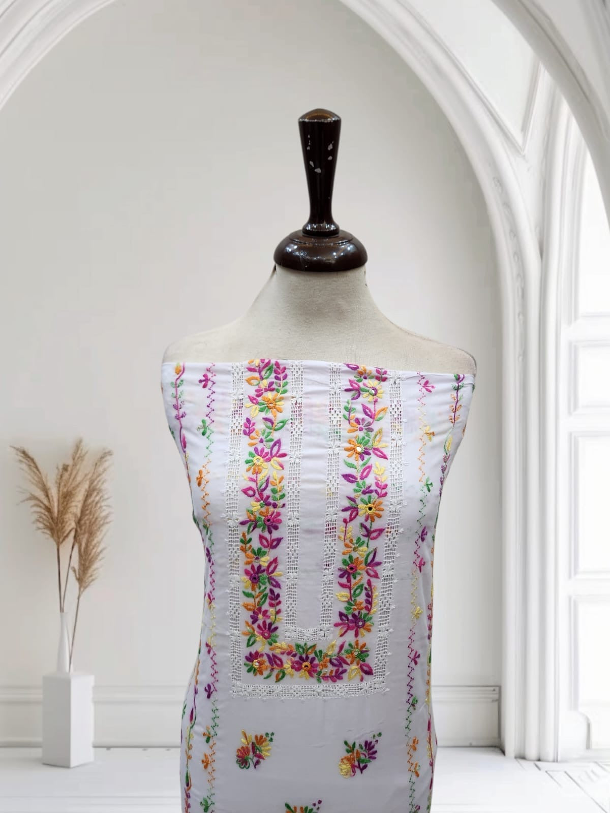 Tarkashi lawn hand embroidered shirt