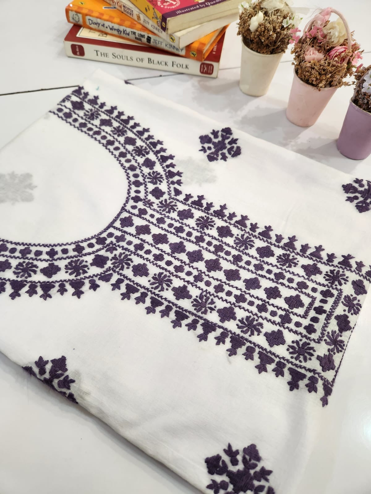 Gull e sitta lawn hand embroidered shirt
