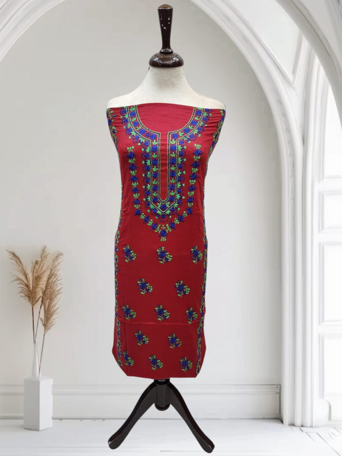 Heavy embroidered sleeves lawn hand embroidered shirt