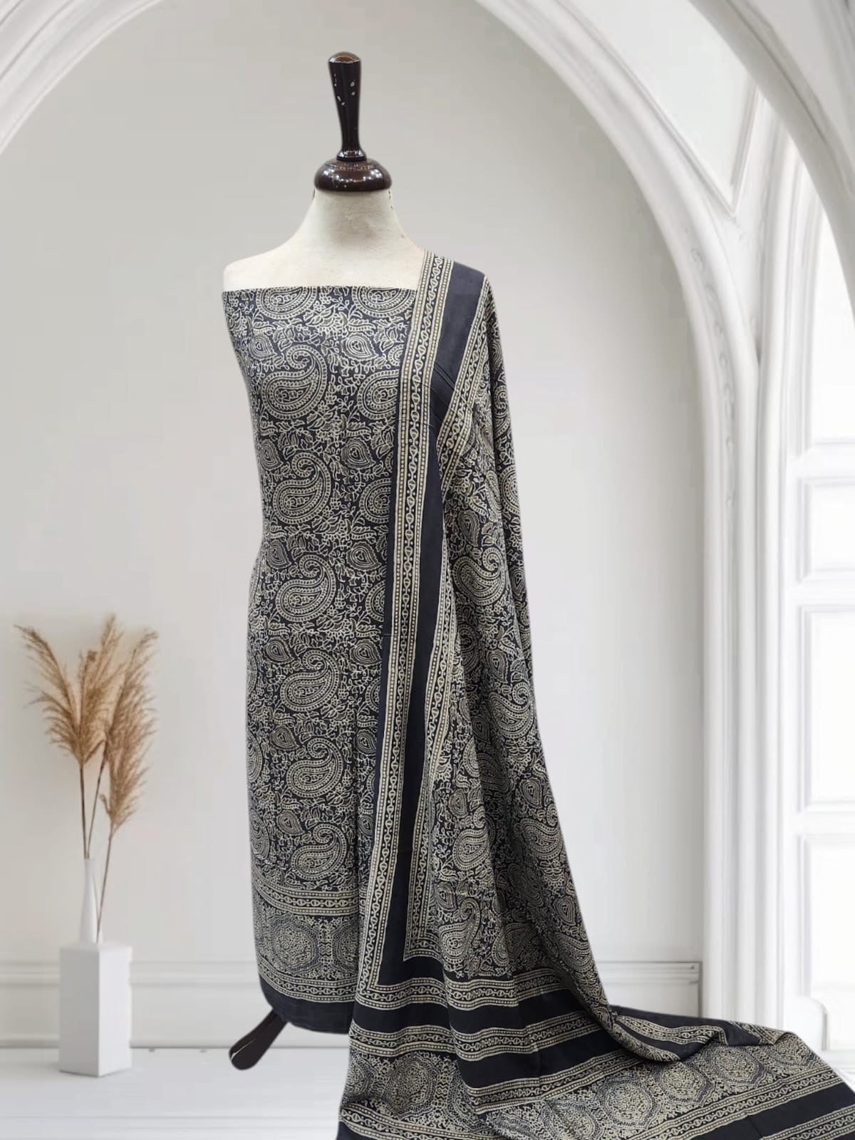 Natural Dyed linen 2pc grey