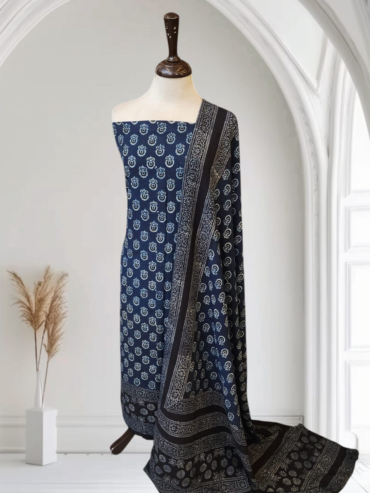 Linen Natural Dyed 2pc Shirt and dupatta