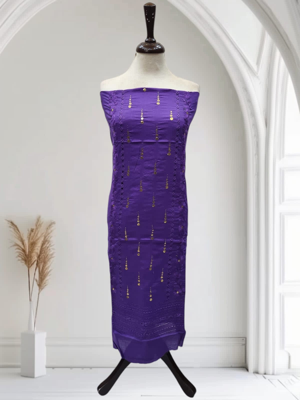 Tarkashi with mukesh lawn shirt