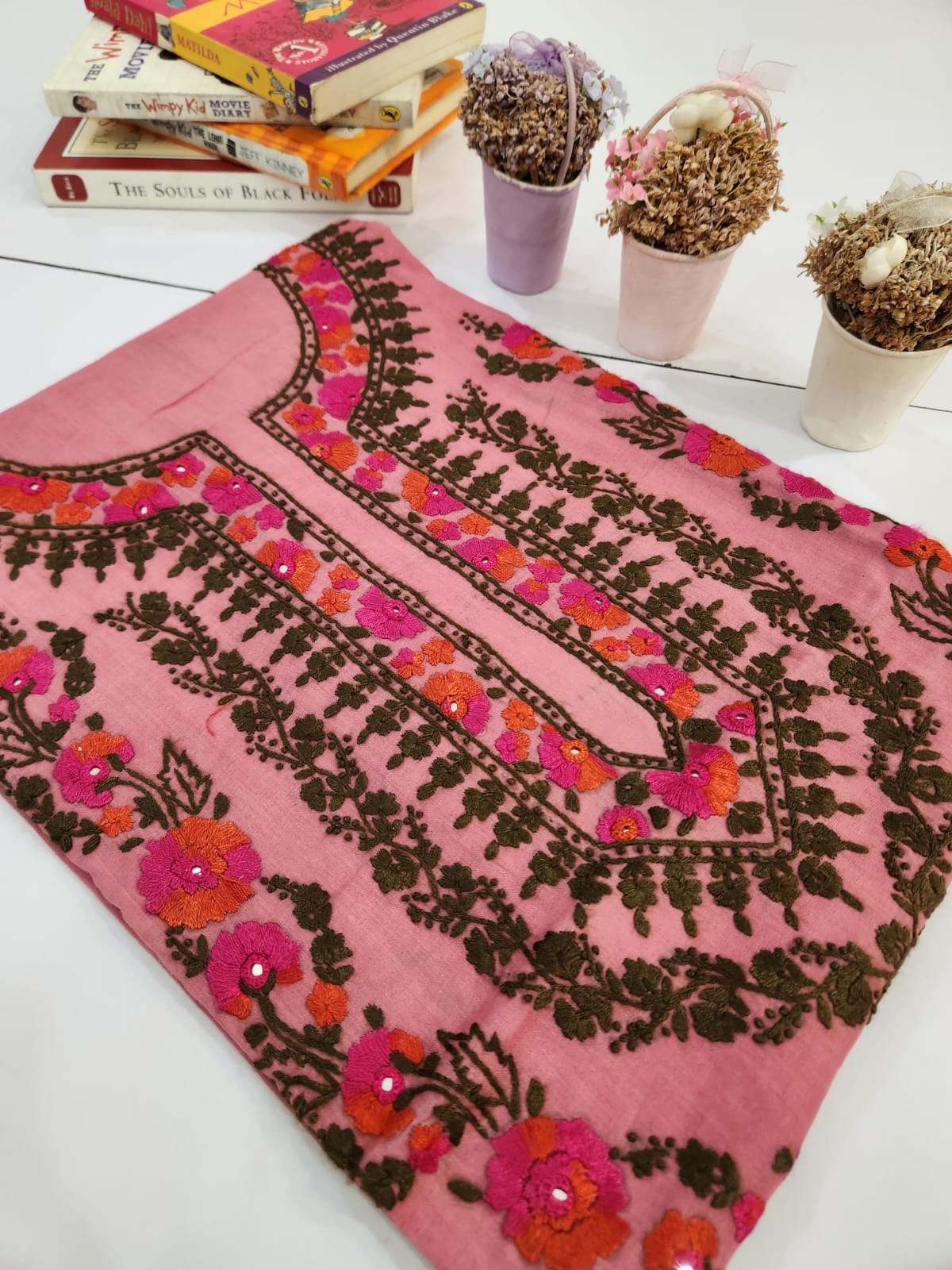 Heavy embroidered lawn shirt