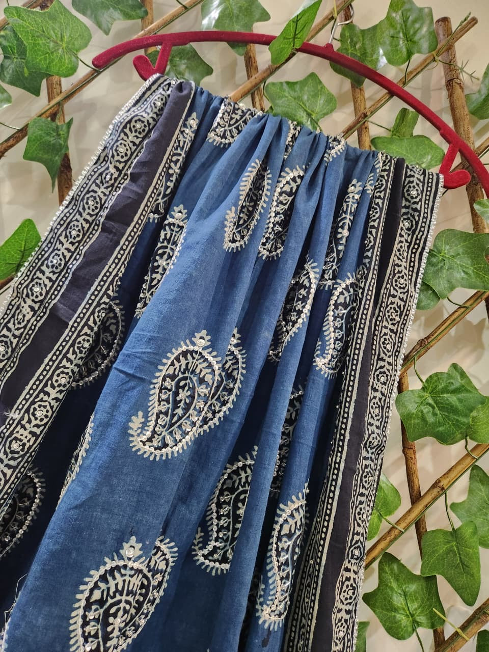 Lawn Natural Dyed adda work Long Duppatta