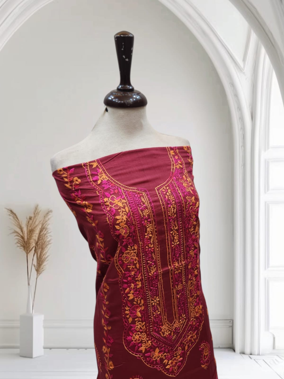 Lawn hand embroidered shirt