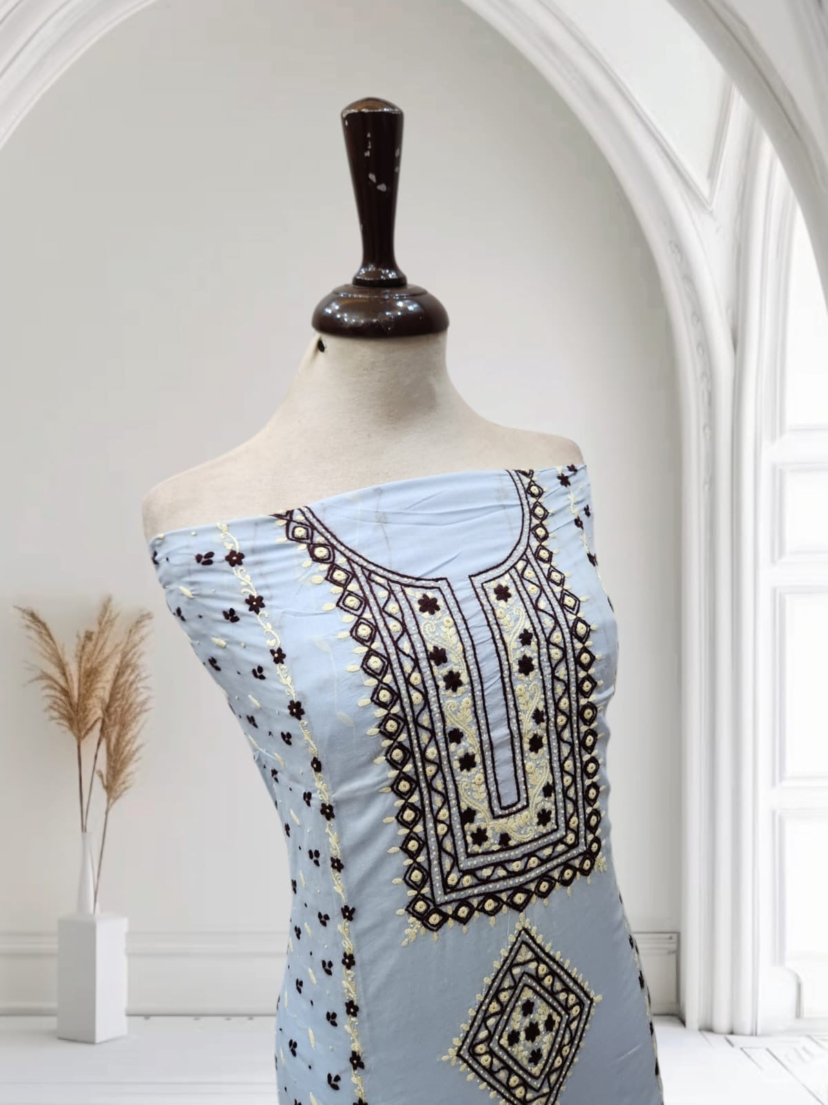 Hand embroidered lawn shirt