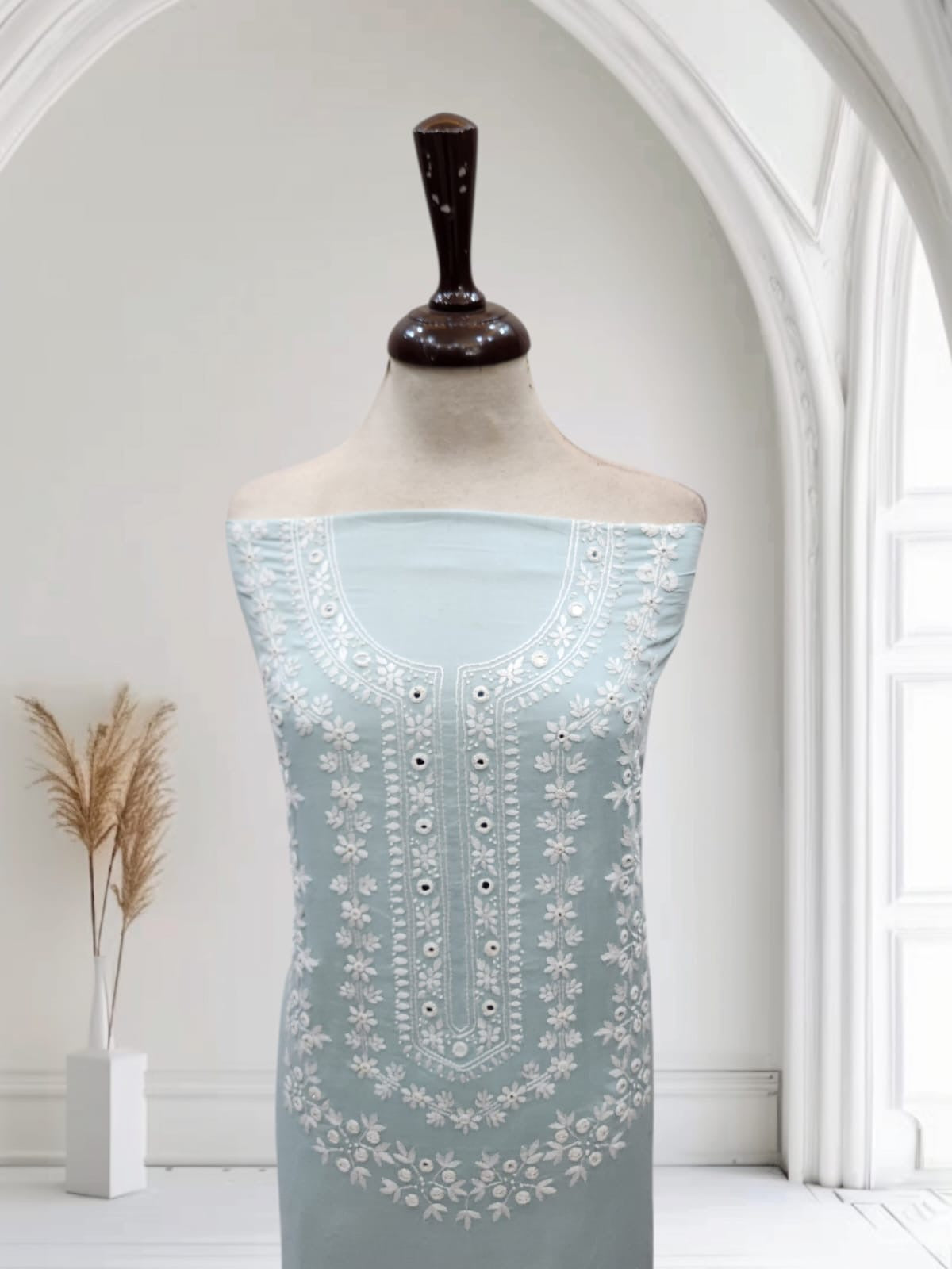 Budget friendly lawn hand embroidered shirt