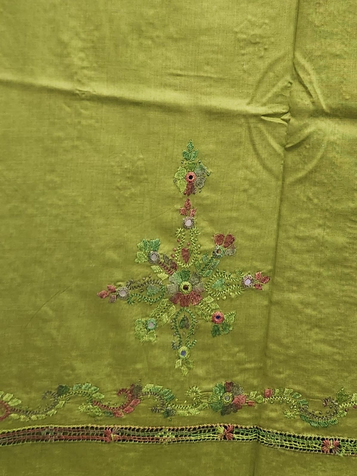 Tarkashi rare shade lawn hand embroidered shirt