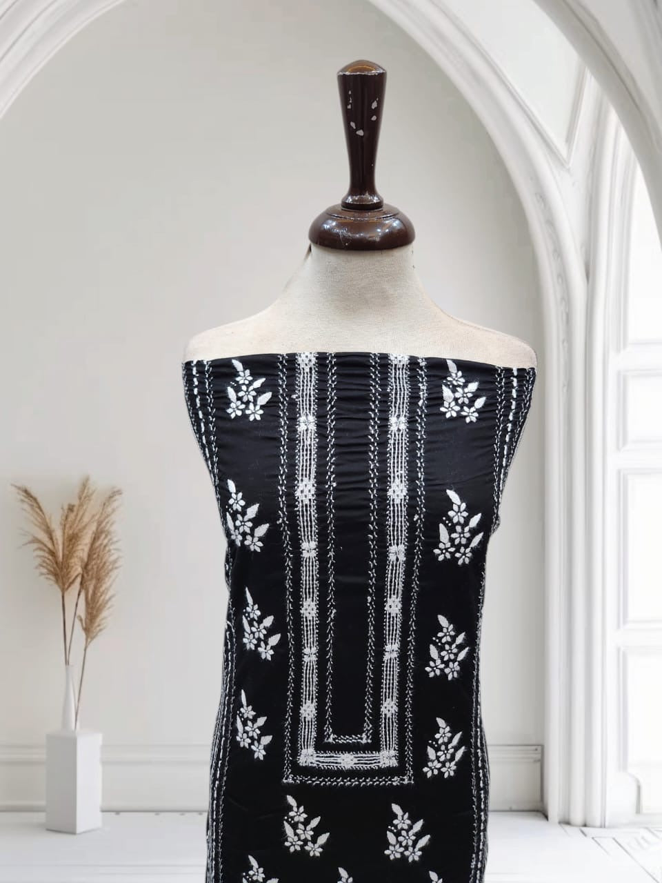 New arrival Tarkashi Lawn hand embroidered shirt Black
