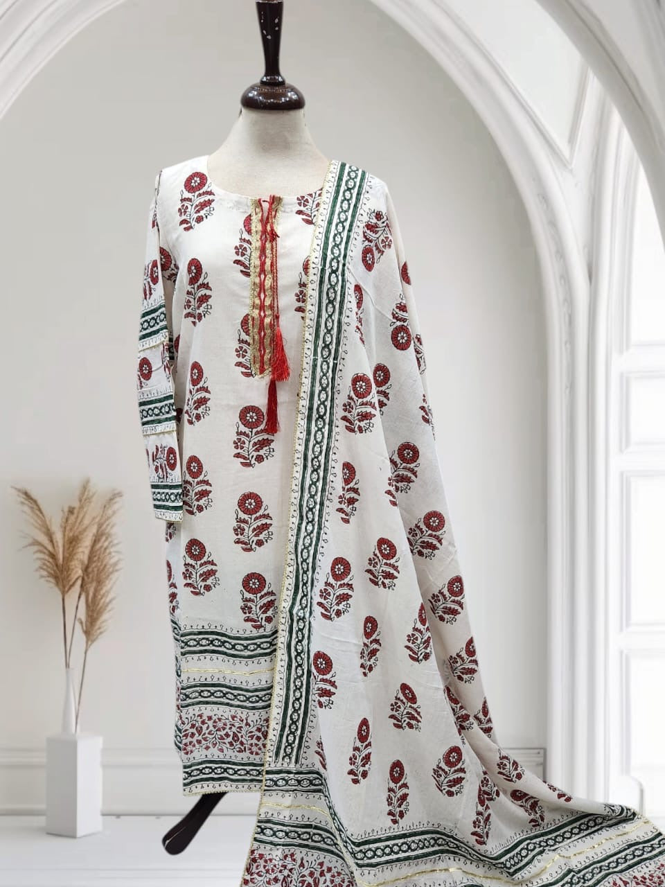 Stitched block print lawn 2pc size XL