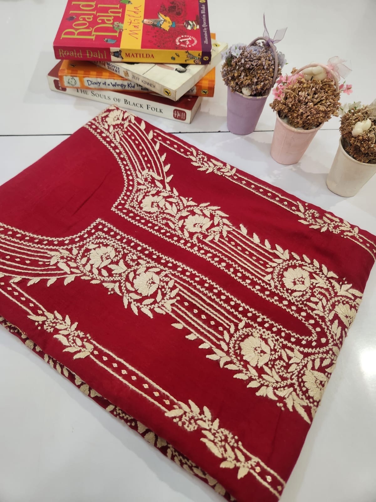 Classic hand embroidered lawn shirt